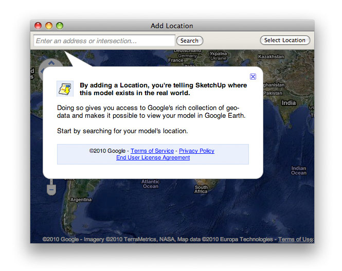 SU Add Location Dialog